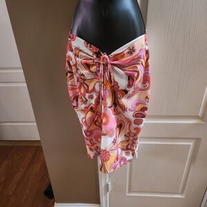 Anna Grace Vibrant Pink and Orange Floral Sarong
